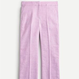 J. Crew Hayden Linen Blend Kick Flare Lilac Trousers